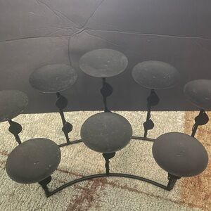 Elegant Black Metal Candle Holder